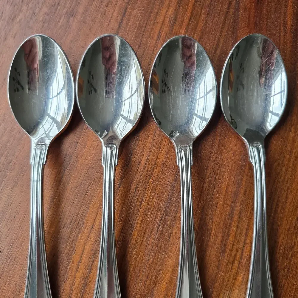 Towle Hamilton Soup Spoons Stainless Steel Germany 18/8 Satin Handle Set of 4
